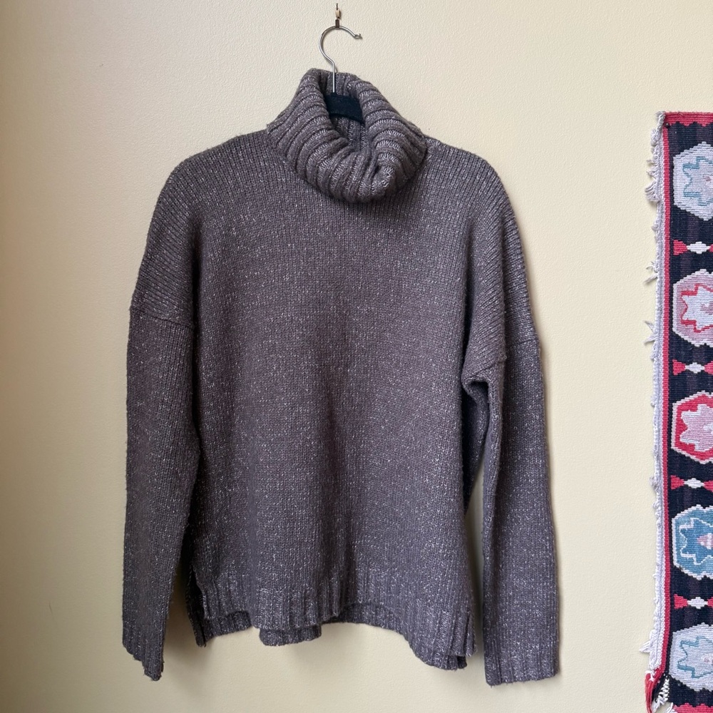 Vince Charcoal Speckled Turtleneck Sweater